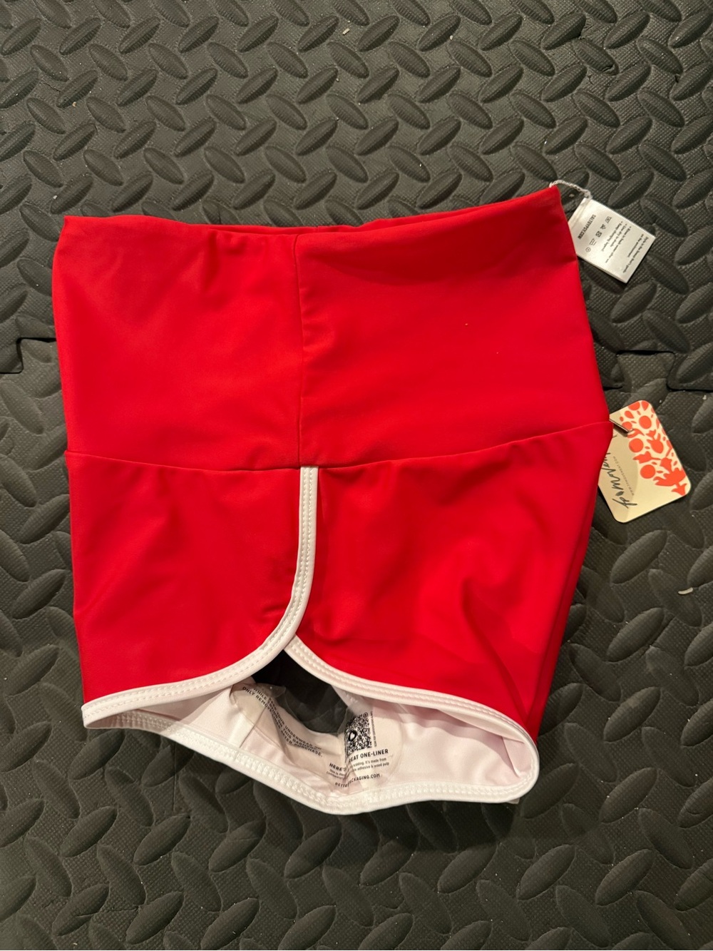 NEW Salt Gypsy High Waisted Betty Boyshort Surf Swim Bottoms Free People Red XS - Picture 2 of 11